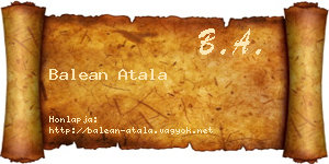 Balean Atala névjegykártya